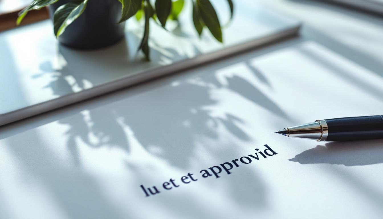 Signature précédée de la mention lu et approuvé : mode d'emploi